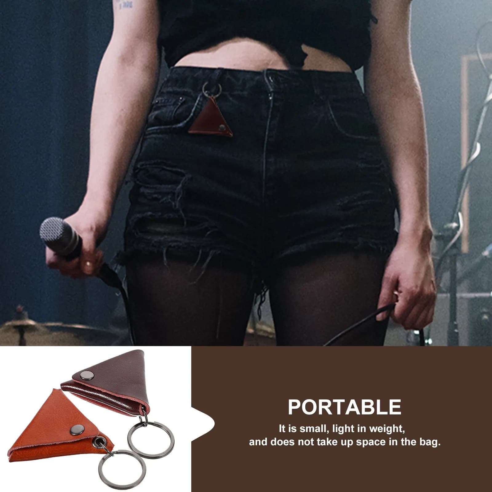 2 Pezzi Custodia Porta Plettri a Portachiavi per Chitarra e Ukulele, Piccola, Leggera, Impermeabile