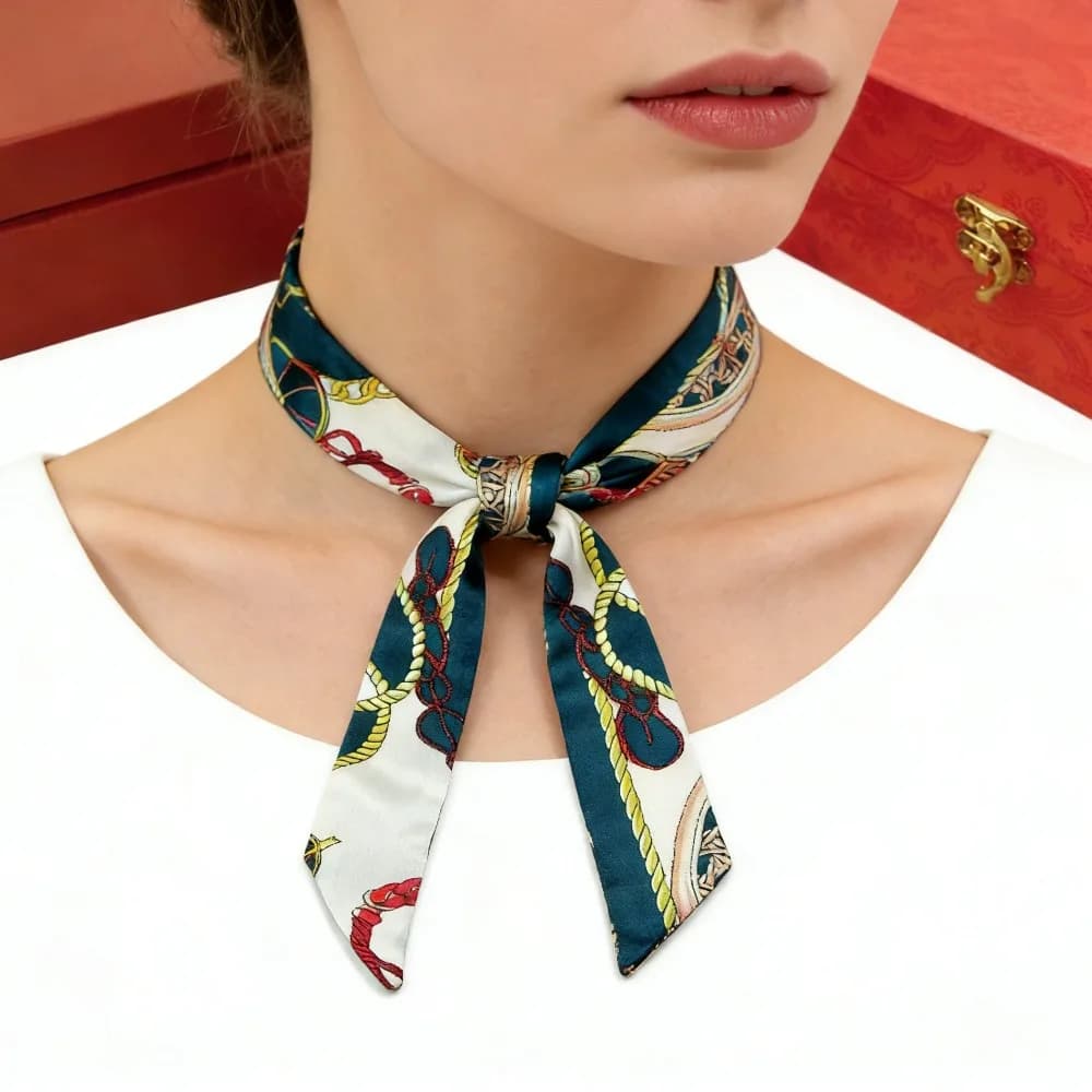 Foulard in Seta da Donna, Sciarpa Lunga da Collo, Sciarpa per Manico Borsa, Fazzoletto