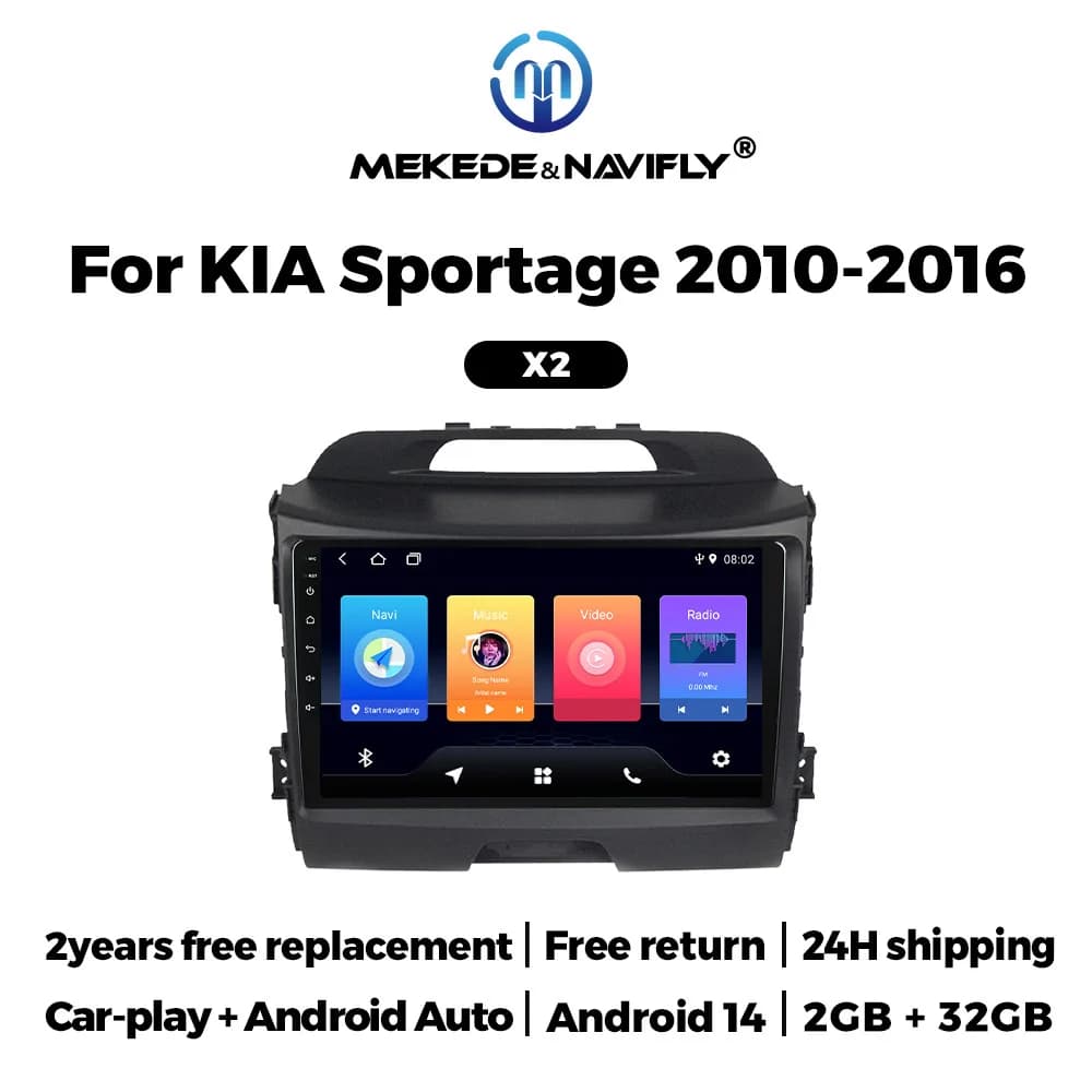MEKEDE Vehicle Intelligent System Carplay For KIA Sportage 2010 2011 2012 2013 2014 2015 2016 All In One 9" Car Multimedia Radio