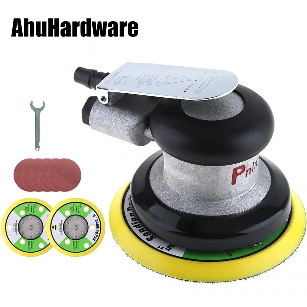 5 Inch Pneumatic Grinder Random Orbital Pneumatic Sander Circular Air Polished Grinder Vacuum Eccentric Polishing Machine Tools