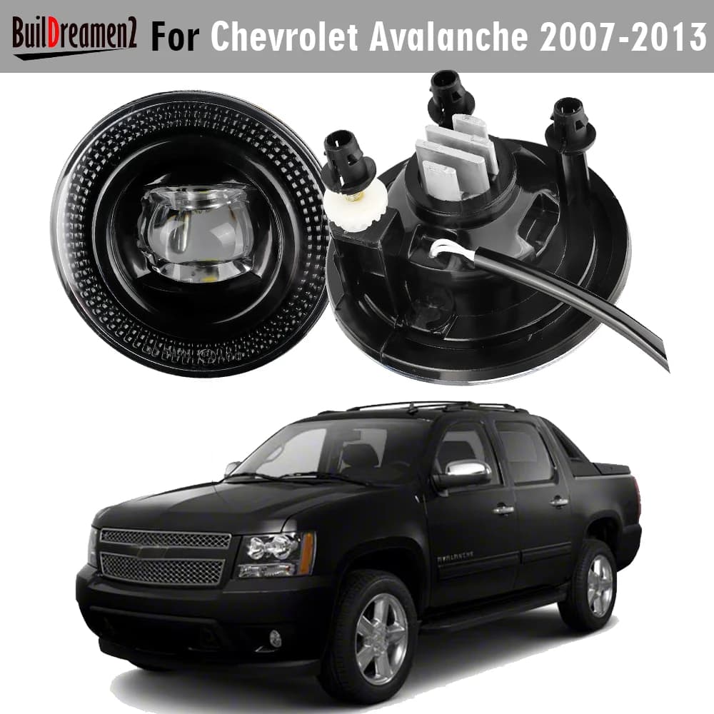 2 Pcs 30W Car LED Lens Fog Light Assembly Daylight PSX24W White Yellow For Chevy Chevrolet Avalanche 2007-2013