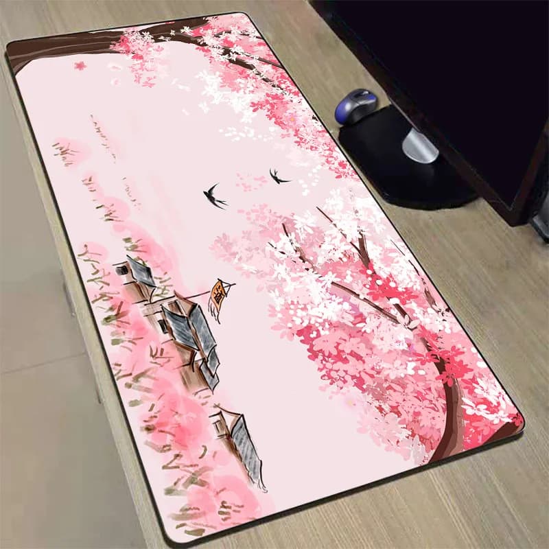 Pink Sakura Xxxl tappetino per Mouse tappetino per scrivania tappetino per Computer Mausepad Kawaii accessori per ufficio tastiera Pc Gaming Laptop tappeti per desktop