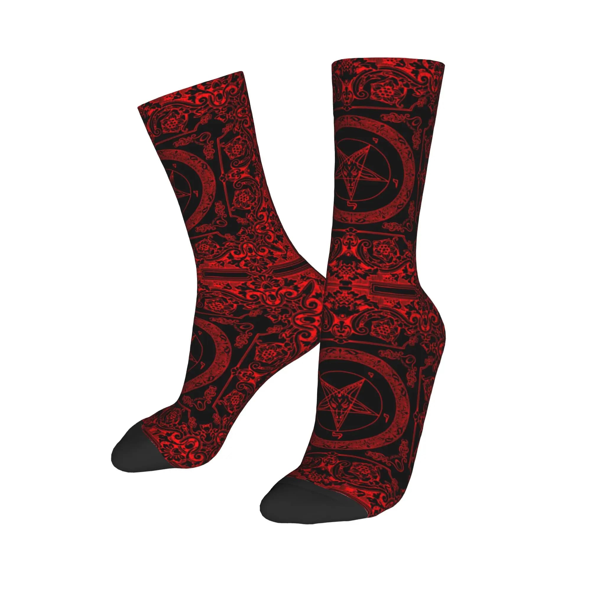 Calzini da uomo personalizzati The Sabbatic Goat Baphomet Calzini unisex divertenti con stampa 3D Calzini eleganti con pentagramma occulto satanico