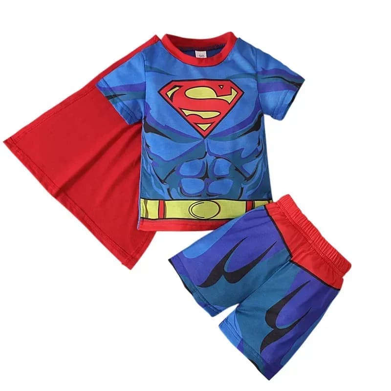 Cosplay Pajamas Set for Boys Avengers Superhero Captain America Cosplay Homewear Tops Shorts Suit Halloween Sleepwear