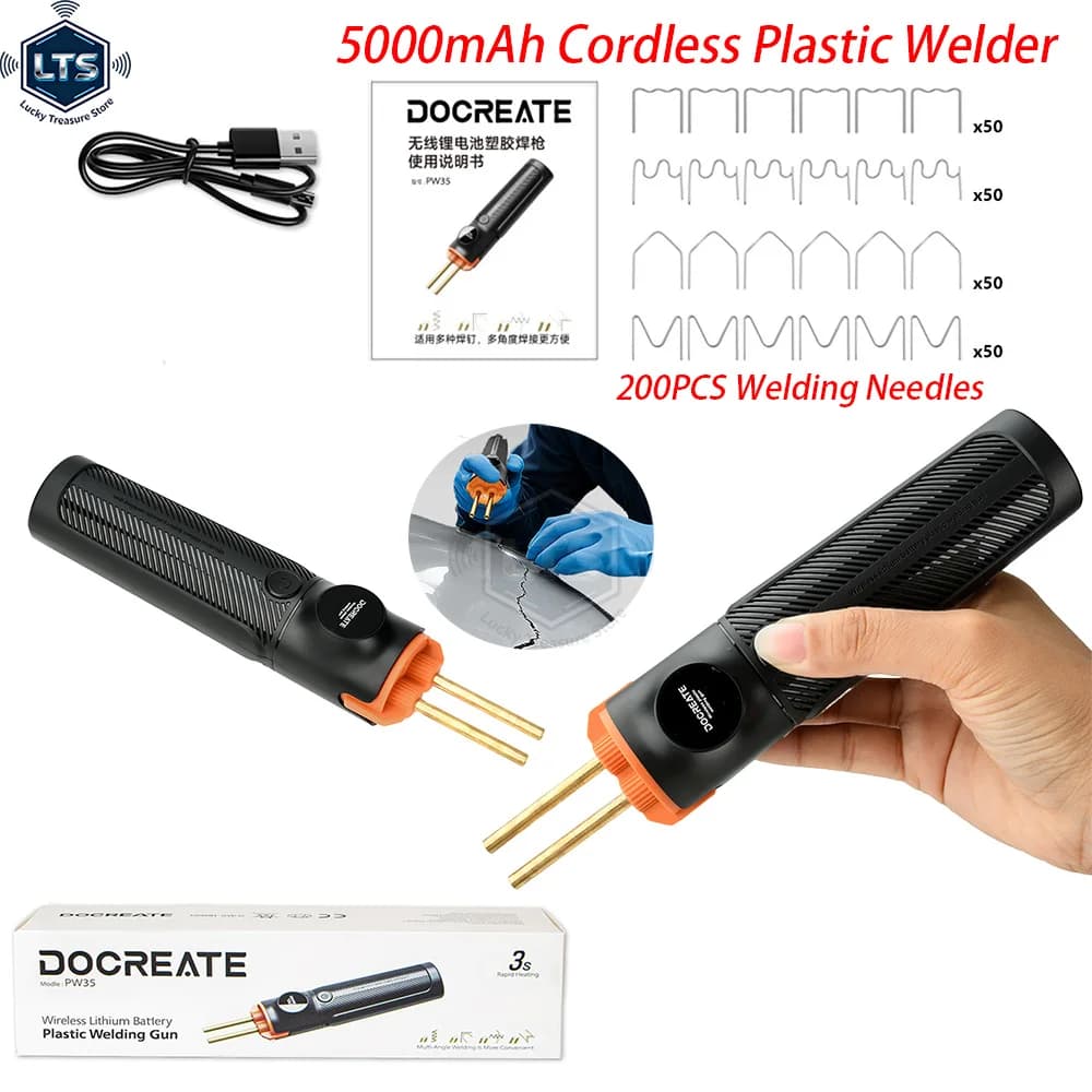 Saldatore Portatile a Batteria Type-C, 5000mAh, Pistola per Saldatura Plastica a Caldo, Strumento per Riparazione Paraurti