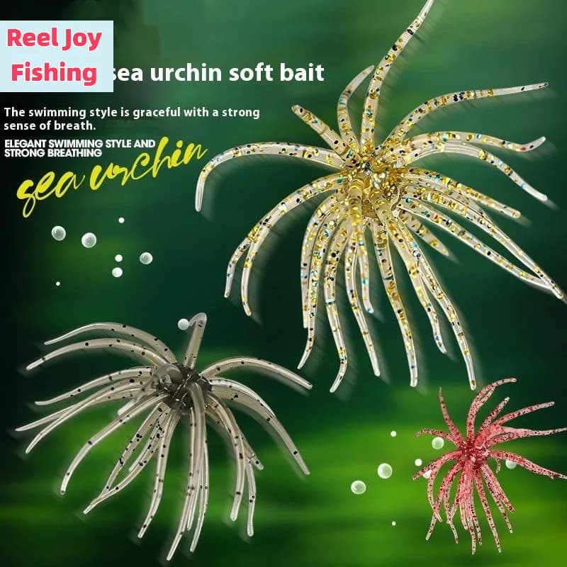 【1/2 pezzi di esche artificiali a forma di riccio di mare in morbido silicone per la pesca di orate, lucci, spigole, tilapia, esche da pesca in TPR】