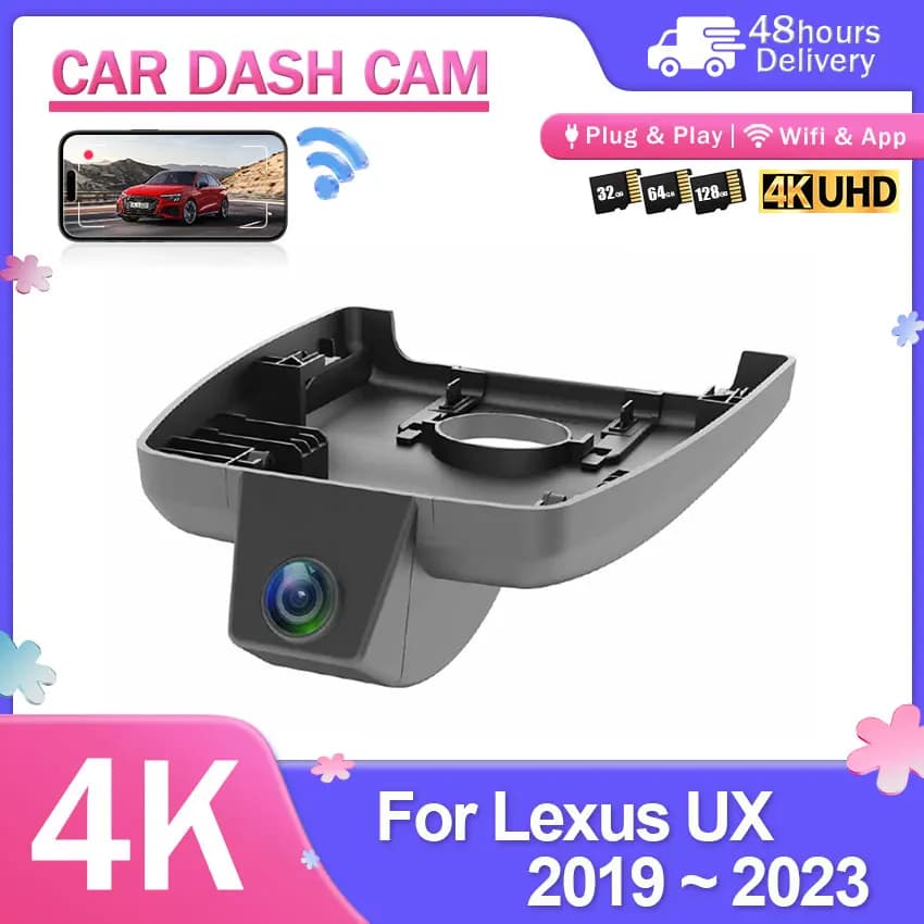 For Lexus UX 2019-2023 Car Camera 4K Plug and Play Dash Cam Video Recorder Night Vision