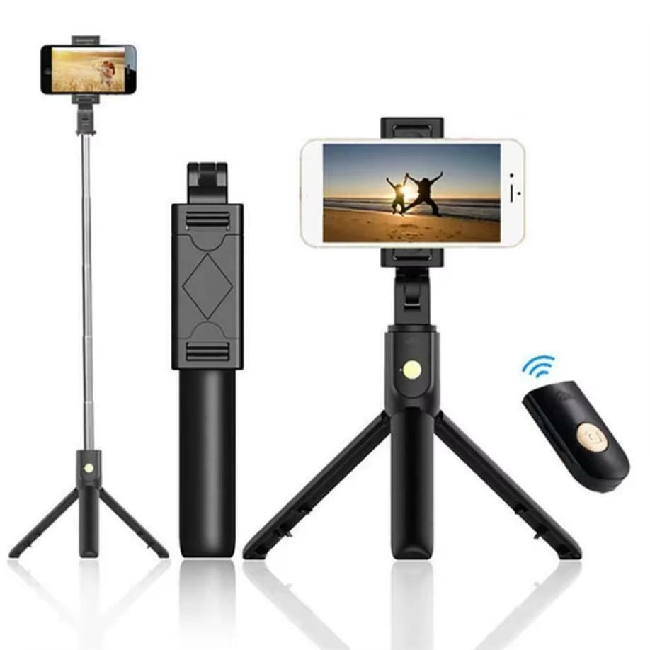 2In1 Bluetooth Wireless Selfie Tripod With Shutter Remote Control Portable Foldable Monopod For iPhone Camera Vlog Smart Phone