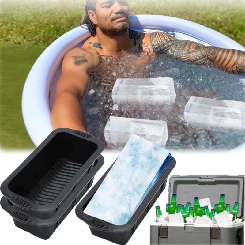 Stampi per cubetti di ghiaccio extra large Bagno di ghiaccio refrigeratore d'acqua Stampi per blocchi di ghiaccio giganti riutilizzabili Creatore di blocchi di ghiaccio in silicone per accessori per la casa