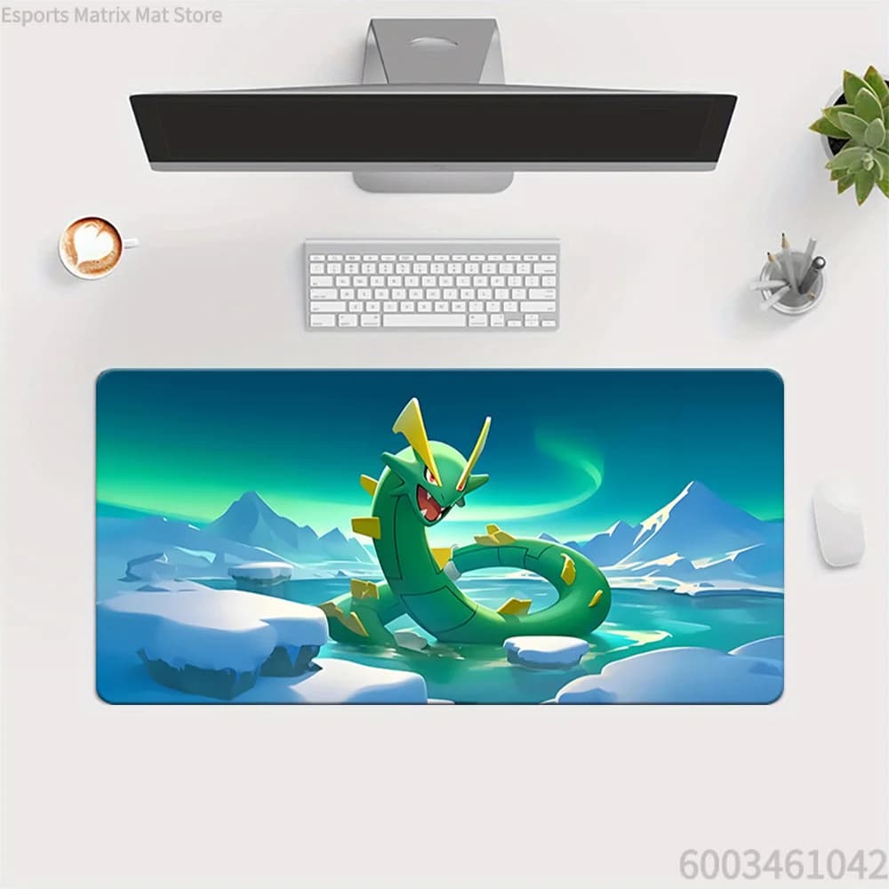 Tappetino per mouse da gioco esteso Pokemon Serperior Icy Aurora Anime, tappetino da scrivania grande per PC portatile