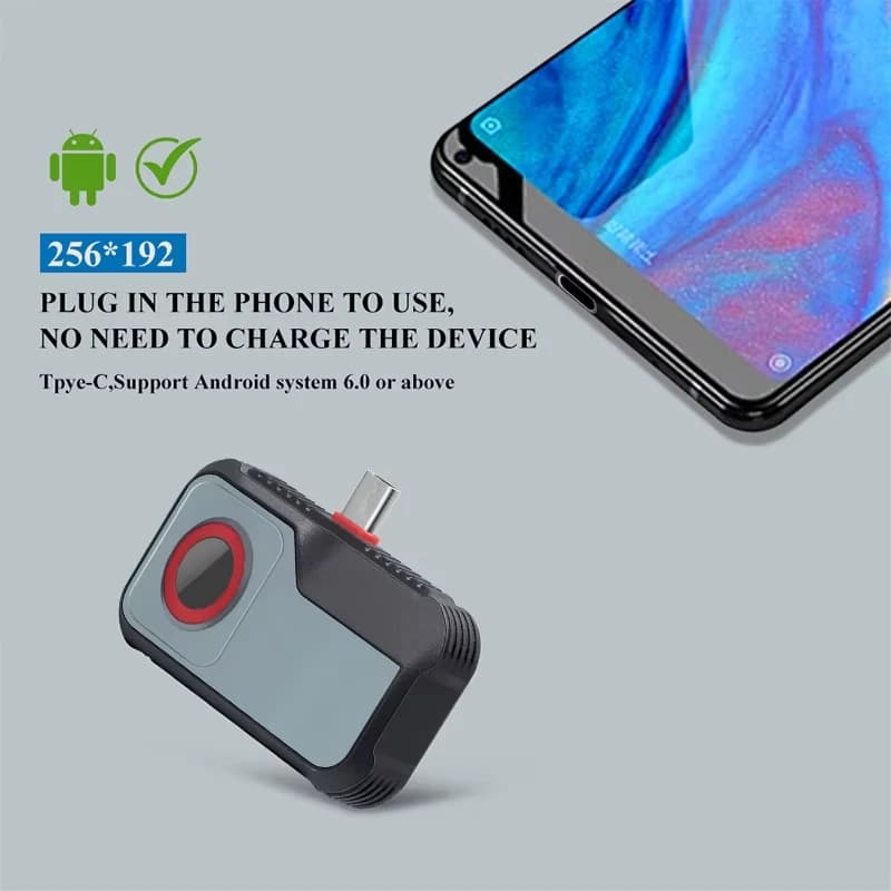 256*192 Pixel -20 ° C~550 ° C Android type C infrared camera for mobile phone for electrical repairs