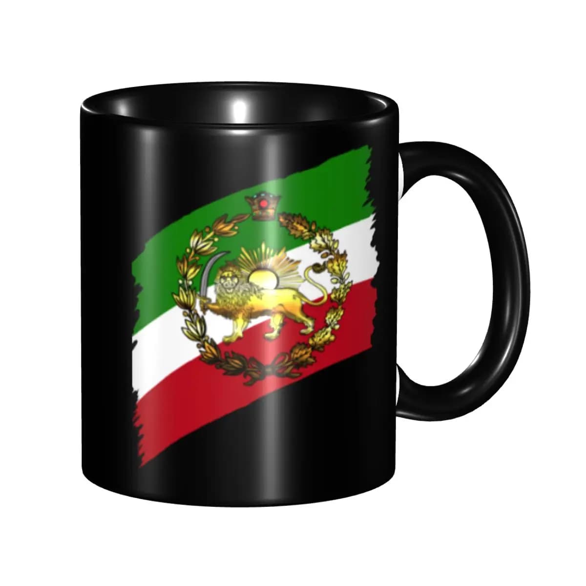 Tazza in Ceramica Personalizzata con Bandiera e Leone Iraniani, Regalo Creativo