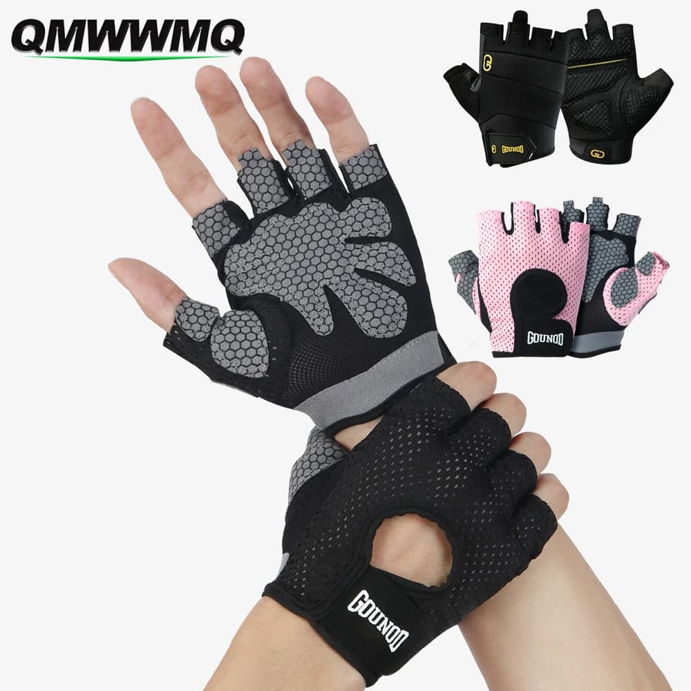 1 pair of fingerless light gym gloves, breathable weight lifting gloves with anti-slip bearings for exercises, powerlifting and cycling