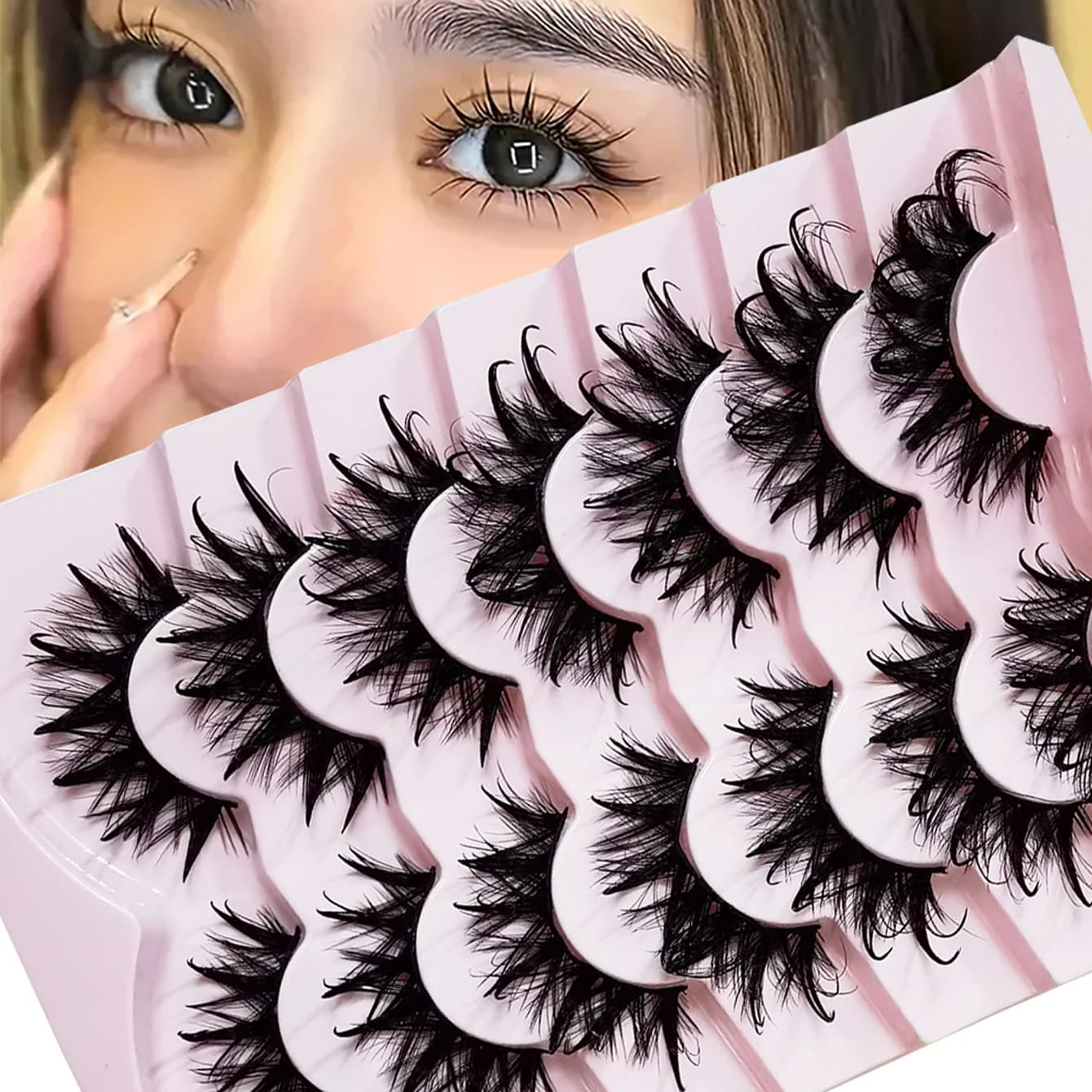 7 fashionable fake eyelashes, dense, naturally curled and moisturizing, humidified eyelashes, in bloom like sunflowers