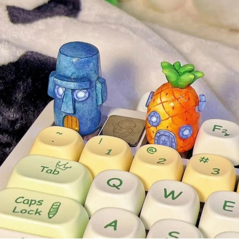 Ananas House Octopus Brother Keycap 3d Creative Keycap Worker Octopus Brother Tastiera meccanica Keycap