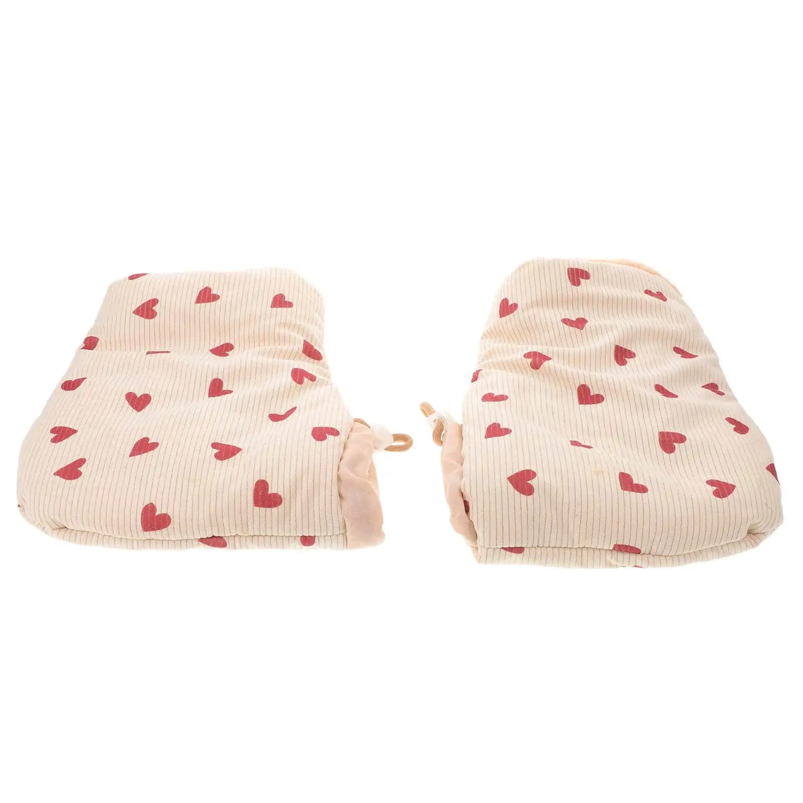 1 paio di guanti per scooter per bambini, modello a cuore, beige, con fodera morbida, guanti per bici per bambini, scaldamani per ciclismo, pattinaggio, uso all'aperto