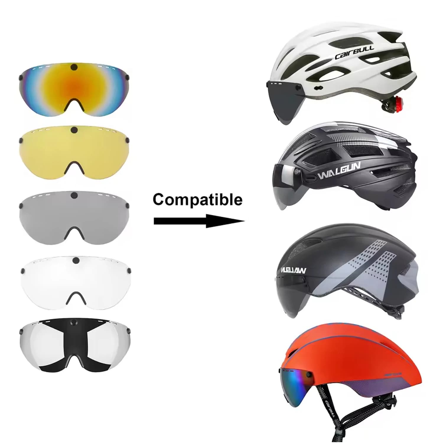 Casco da bici da strada Mtb Occhiali da ciclismo Visiera Accessori tt casco da ciclismo lente bici da strada casco da bicicletta lente occhiali visiera casco