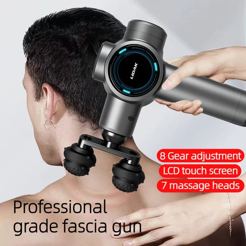 Pistola elettrica professionale per il fitness, dispositivo multifunzionale per il rilassamento muscolare e il massaggio con regolazione intelligente.