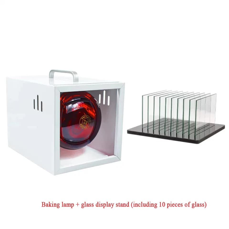 Automotive Window Film Heat Box Display Stand – Solar Tint Test Demonstration Rack with 275W Heat Lamp Bulb &10 Glass Panel OC-2