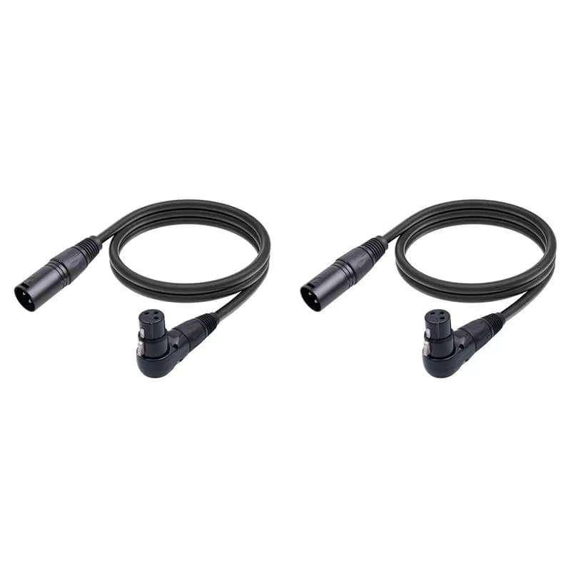 [AAAE 2026] Cavo di Prolunga per Microfono XLR, 2 Pezzi, Adattatore XLR Femmina a 90 Gradi a XLR Maschio Dritto, Cavo Microfonico a 3 Pin, 1M
