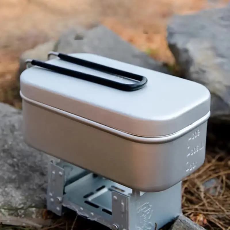 Thiened Retro Sle Lunch Box in Lega di Alluminio Puro, Stile Tradizionale Cinese per Esplorazione Geografica
