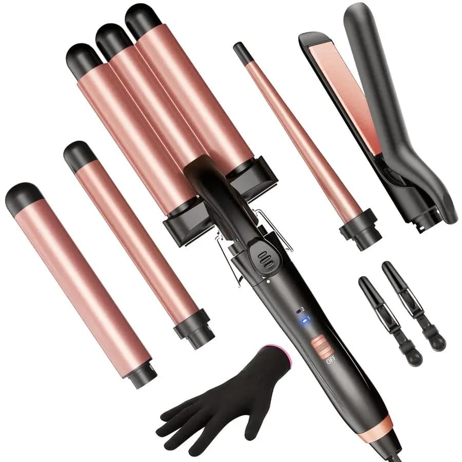 Iron Set Arricciacapelli 3 in 1 with Straight Plate, 3 Cylinder Hairpins, 3 Iron Ceramics 0.351.
