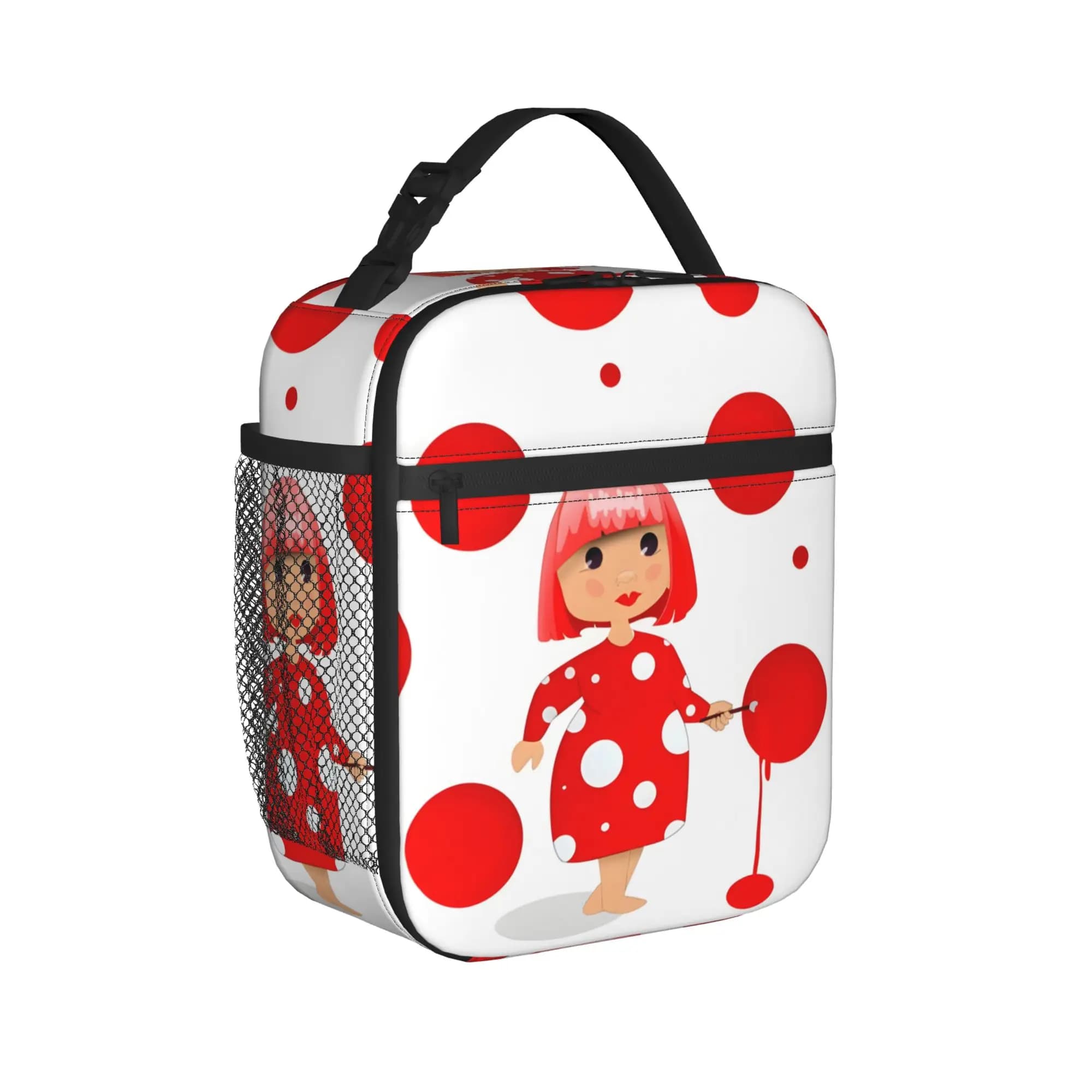 Borsa termica per il pranzo Yayoi K-Kusama Polka Dots, borsa termica per il pranzo, per picnic, borsa portatile per alimenti, contenitore termico per il pranzo