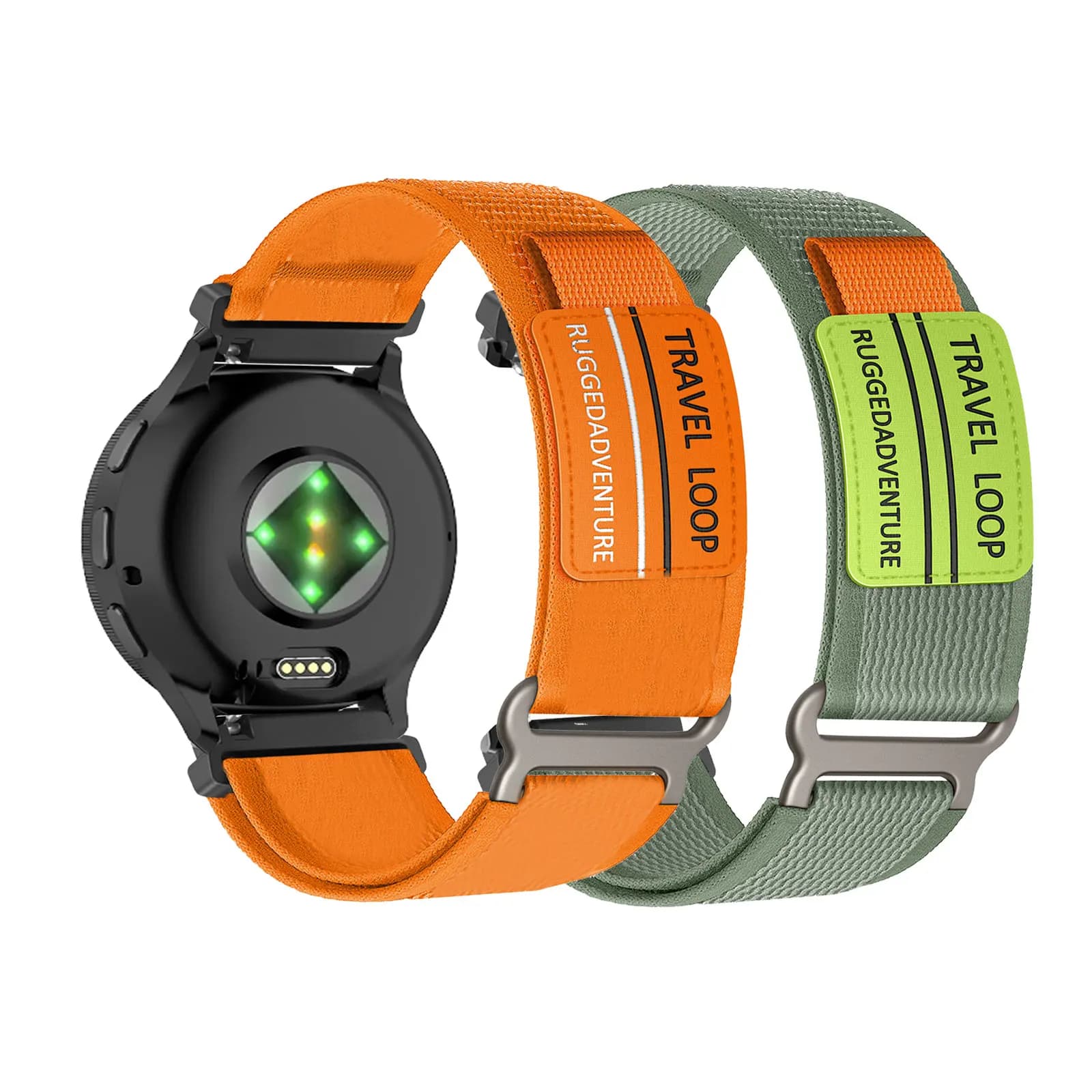 2 fascette in nylon con velcro per Garmin Venu/Venu 2 Plus/Venu Sq/Venu Sq Music/Venu Sq 2/Venu Sq 2 Music