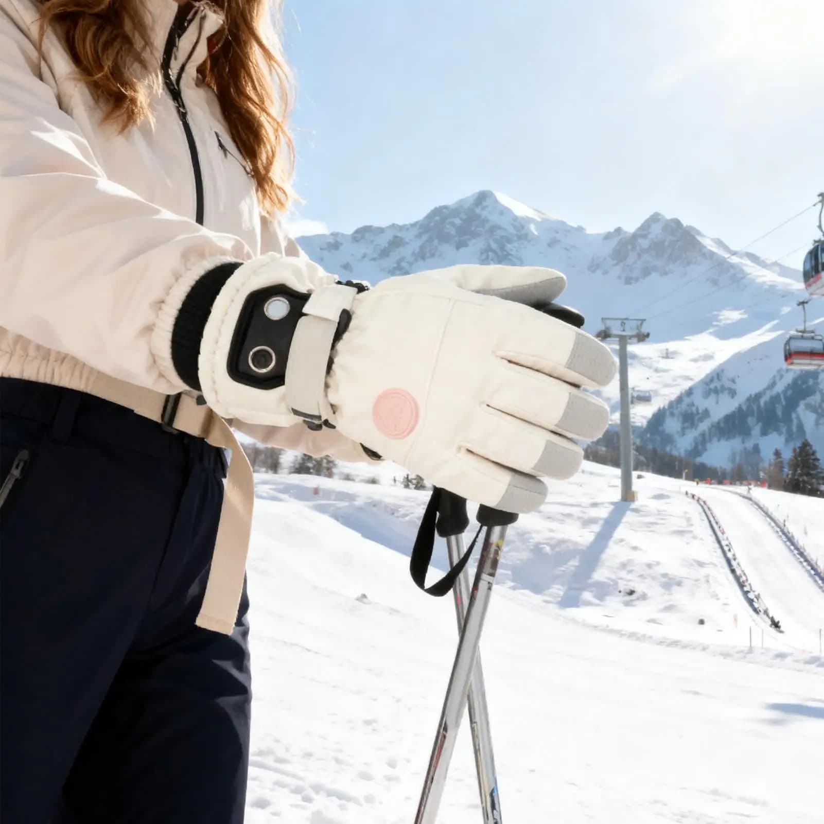 Guanti da moto riscaldati Touchscreen a 3 livelli Attrezzatura da sci ricaricabile elettrica Guanti riscaldanti per le mani per lo sci in bicicletta