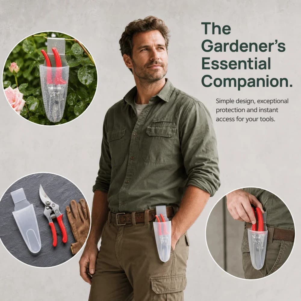 3Pcs Waist-Mounted Pruning Shears Belt Bag Transparent Frosted Reusable Pruning Shears Organizer Portable Durable