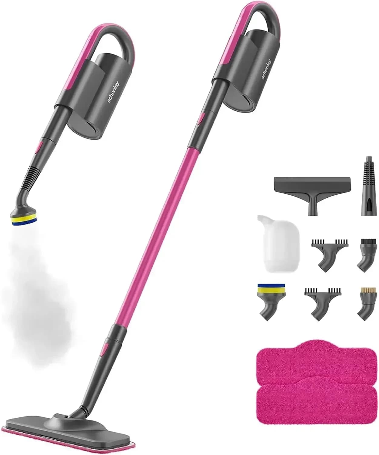Steam Mop Cleaner with Detachable Handheld Steamer for Cleaning Hardwood, Laminate Floor, Tiles and Grout, with 13-in-1 Multi-pu