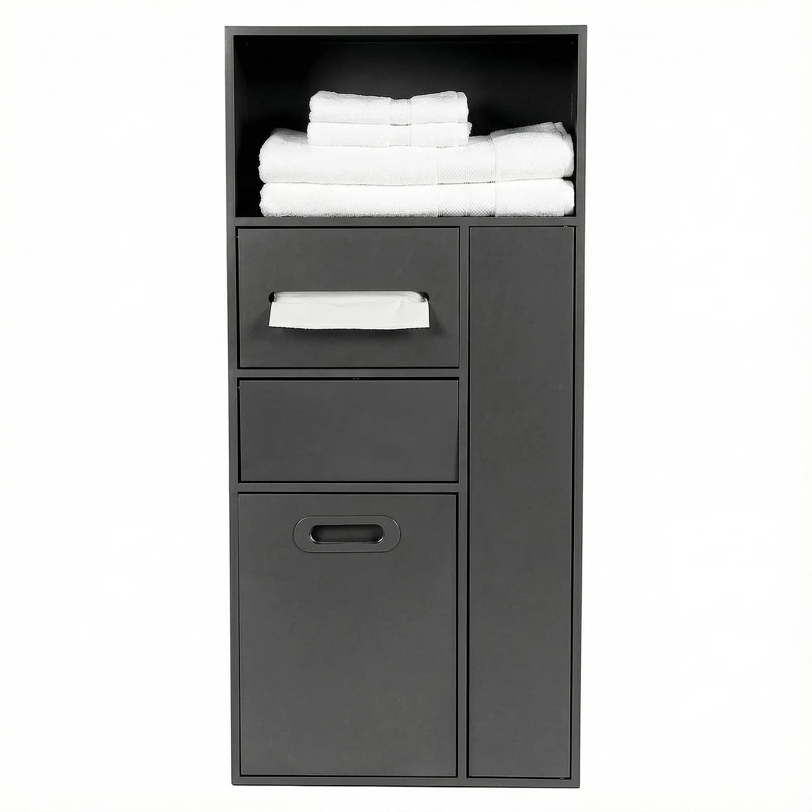 Cestino da Parete Impermeabile con Portarotolo e Contenitore Ribaltabile per Carta Igienica e Articoli da Toilette, Ideale per Bagno/Cucina/Hotel