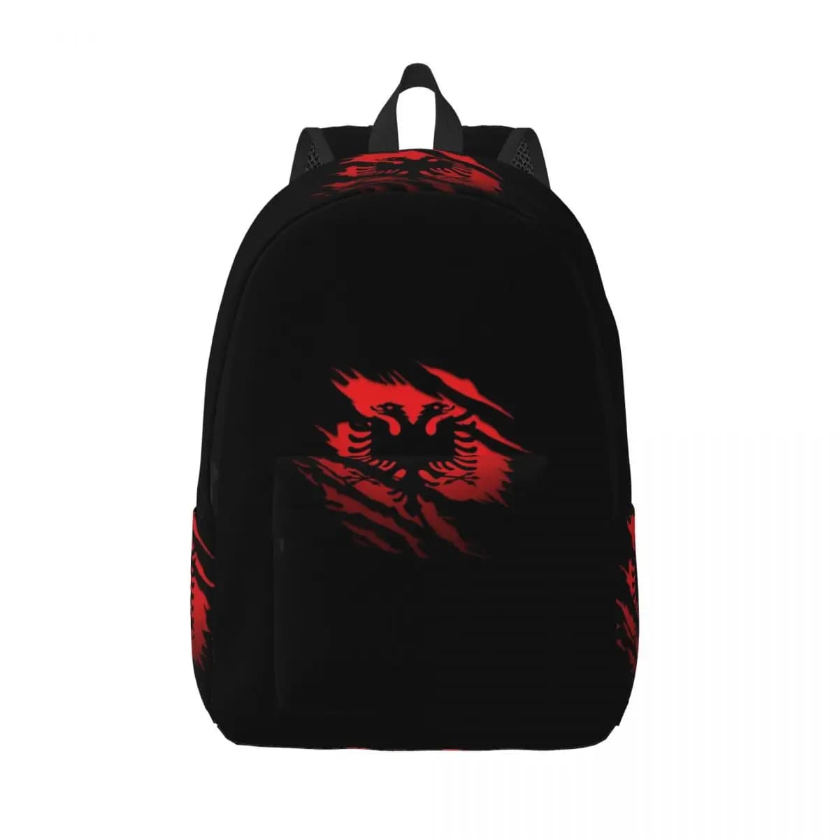 Albania Flag Student Backpack School Bag Hiking Travel Daypack for Men Women Bookbag Shoulder Bags