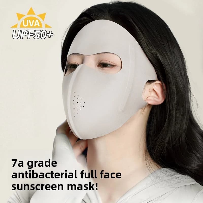 Maschera solare integrale da donna di alto valore estetico 2025 Nuova maschera estiva in seta ghiaccio per protezione solare Facekini