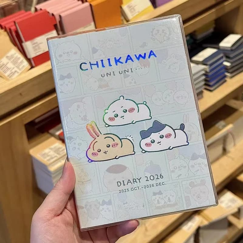 Chiikawa 2026 Diary Planner Cute Cartoon Weekly Monthly Schedule Notebook for School Office Organization