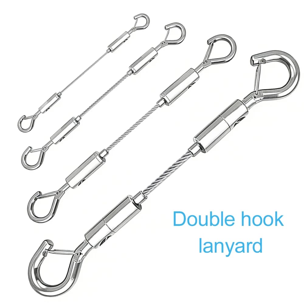 1.5-5mm Stainless Steel Wire Rope Kit with Adjustable Hook Cable Kit for Picture Lighting Potted Plant Hanging Clothesline
