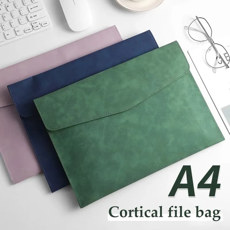 1 Pezzo Borsa Portadocumenti in Pelle A4 Impermeabile Resistente all'Usura Capacità Ultra-Grande per Ufficio, Scuola e Archiviazione Documenti