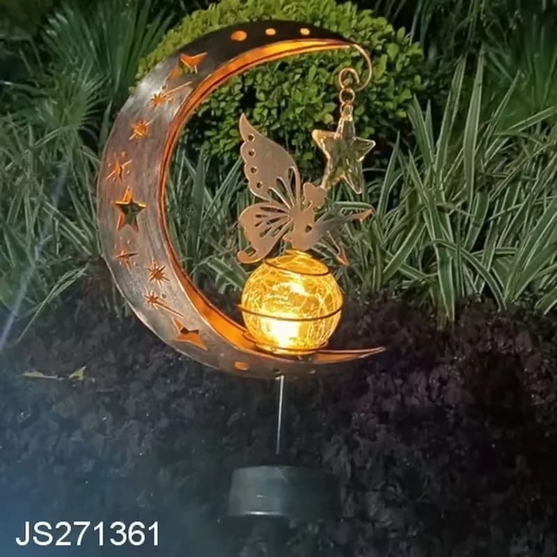 for Solar Light Flower Fairy Character Waterproof Garden Decoration Metal LED Pile Path Light