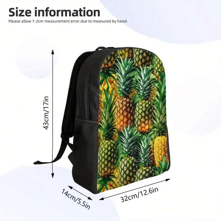 Pineapple Print Backpack Laptop Bag For Men And Women Daily Commute Travel Hiking