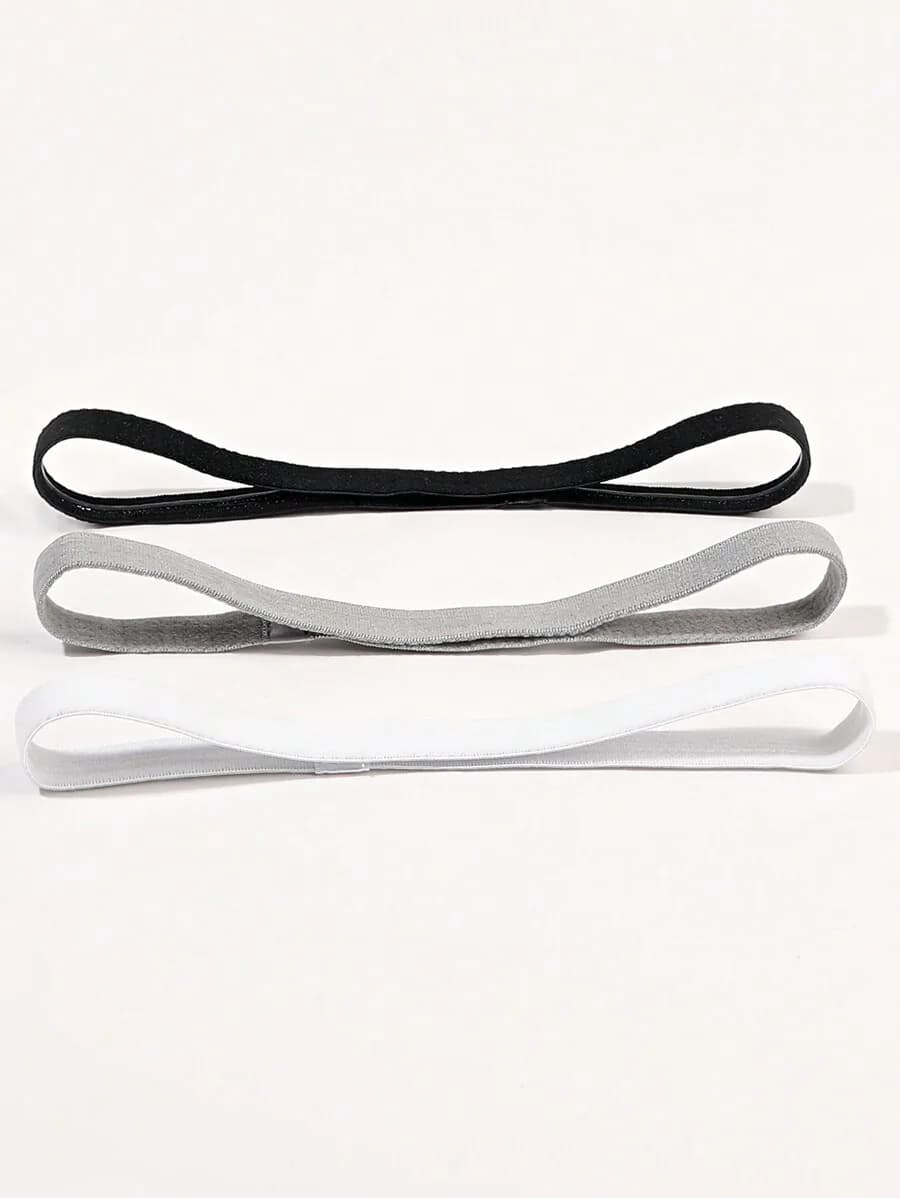 3pcs Sport Yoga Headbands, Sweat-Absorbent, Moisture Wicking, High Elasticity, Silicone Anti-Slip, Colorful Thin Hairbands