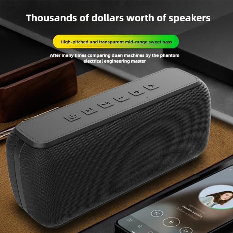 60W High Power Outdoor Bluetooth Speaker for Commercial Use Wireless with SD Card Slot and Subwoofer