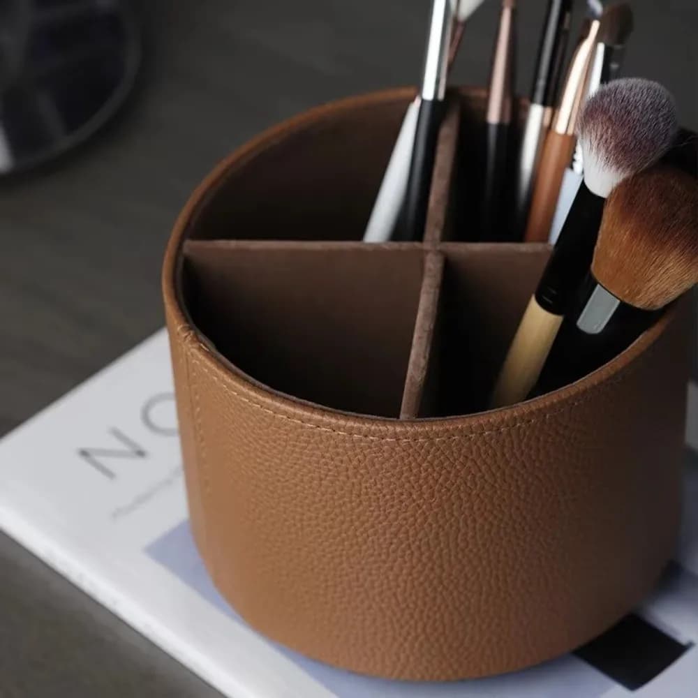 Portable Container 360 Degree Swivel, Desk Display for Cosmetics, Rotating Cylinder Pens, Makeup Brush Organizer