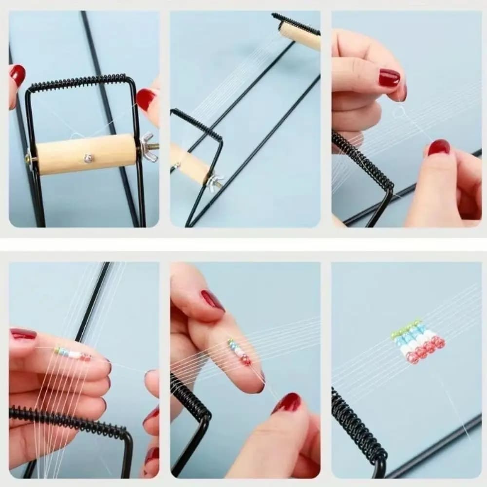 Wood Handle Bead Weaving Loom Lightweight Sturdy Beading Loom Machine DIY Craft Beads Knitter Jewelry Knitting Machine