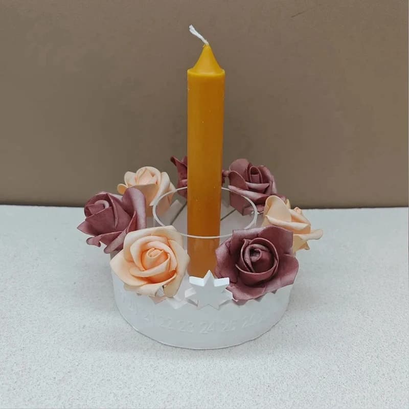 Calendar Candle Holder Storage Resin Silicone Mold Cement Gypsum Pouring Ornaments Molds Home Decor Crafts-A27R