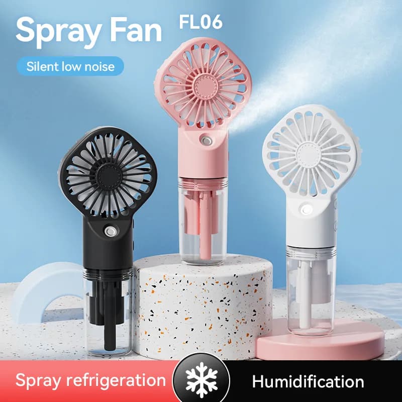 2026 Portable Humidifier Handheld Mist Fan Cooling Water Spray Fan For Outdoor Camping Travel Small Mist Fans USB Rechargeable