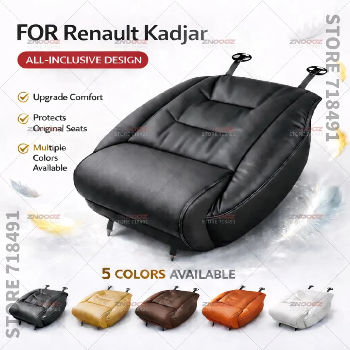 Support for Auto Seat Legs, Memory Foam Seat Cover Extension, Prolonged Bearing, Interior Accessories for Renault Kadjar