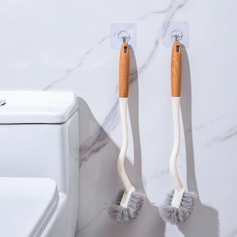 Spazzola Multifunzione per Pulizia WC, Colore Legno, Spazzola per Bagno Senza Angoli Morti, Spazzola per Cucina