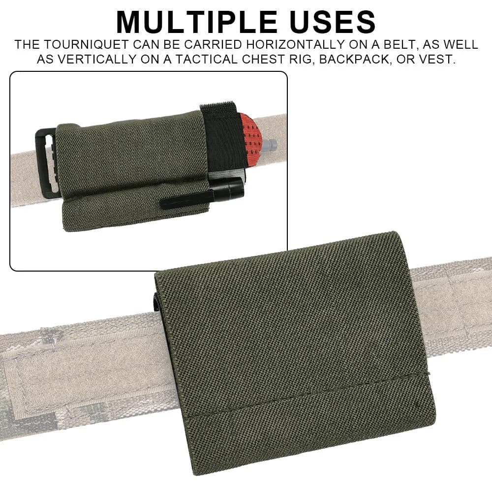 Tactical Tourniquet Holder,Quick-Release MOLLE Tourniquet Pouch Belt Accessory for First Aid,Medical Use,Elastic TQ Sleeve Pouch