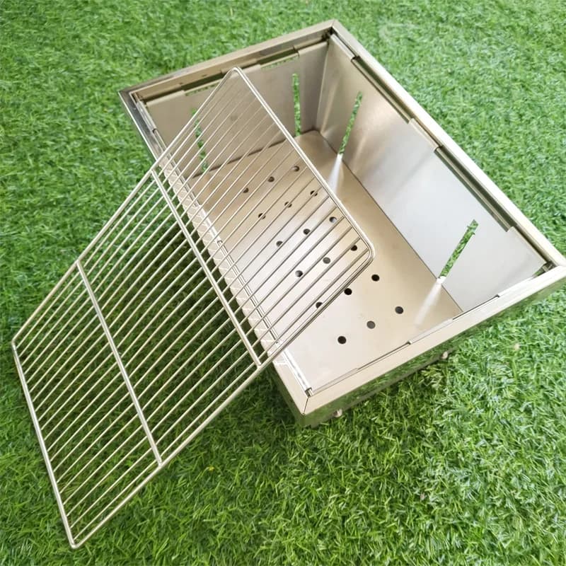 Griglia per barbecue in acciaio inossidabile 304 Stufa a legna pieghevole portatile Griglia da campeggio per barbecue Stufa a fuoco Lohascamping IGT Griglia per barbecue