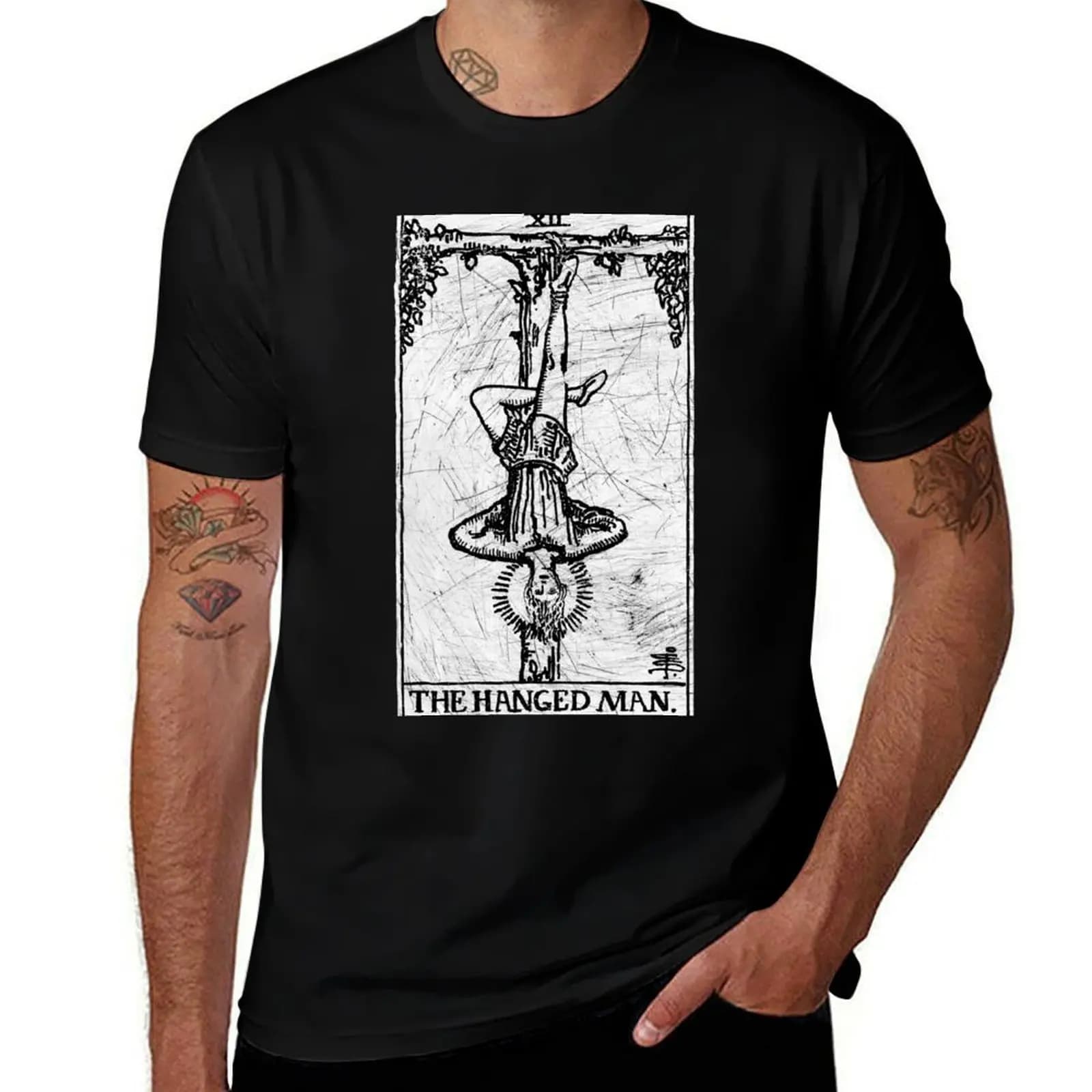 The Hanged Man Tarot Card - Major Arcana - fortune telling - occult T-Shirt Durable Work Wear T-Shirt